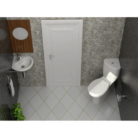 Унитаз напольный угловой с сиденьем микролифт Serel Friendly 6706