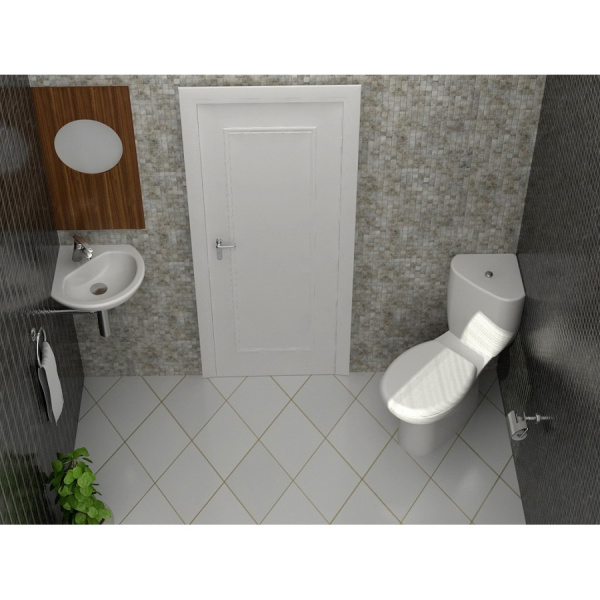 Унитаз напольный угловой с сиденьем микролифт Serel Friendly 6706