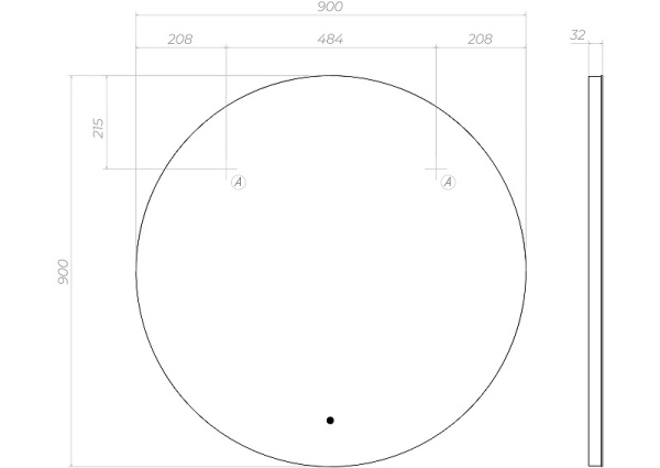 Зеркало с подсветкой (90x90) Vigo Otti z.OTT.90.Classic