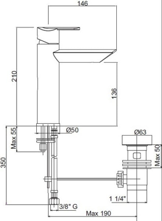 Смеситель для раковины Cezares Garda GARDA-LC-01-Cr