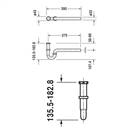 Сифон для раковины Duravit 0050260000
