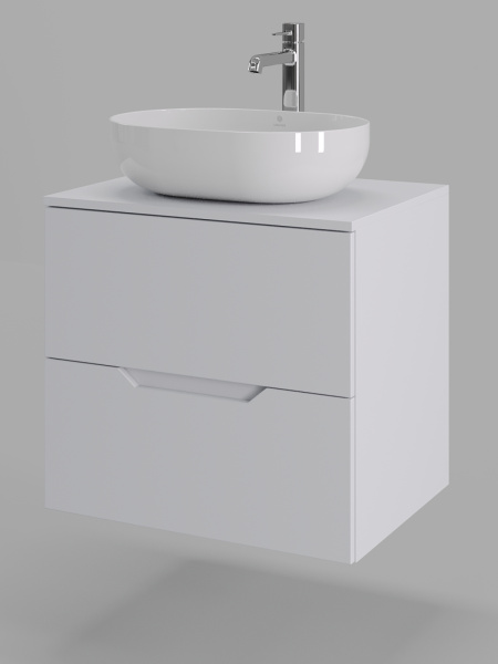 Тумба с раковиной подвесная 60 см Orange Line Li-60TuwMDF+B05-480W белый