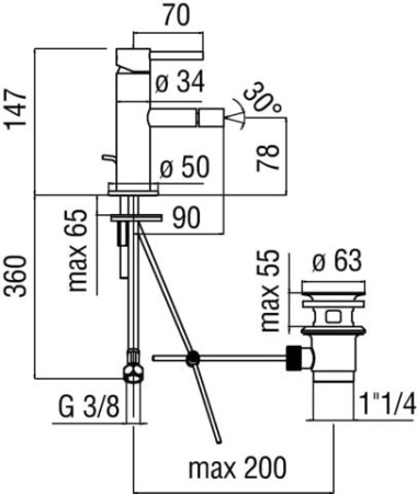 Смеситель для биде NOBILI ACQUERELLI AQ93119/1CR