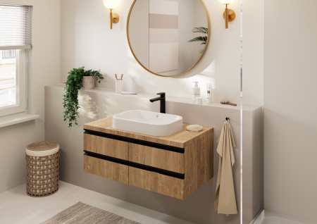 Смеситель для раковины без донного клапана Hansgrohe Vernis Blend 71582670 черный матовый