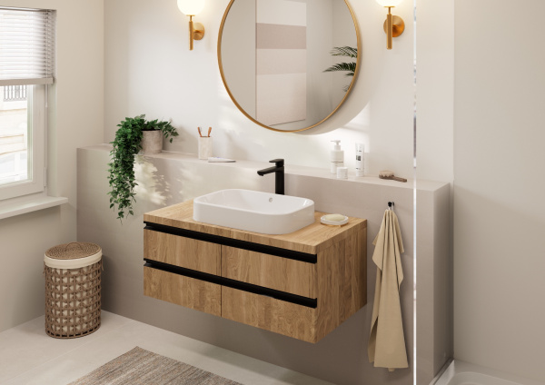 Смеситель для раковины без донного клапана Hansgrohe Vernis Blend 71582670 черный матовый