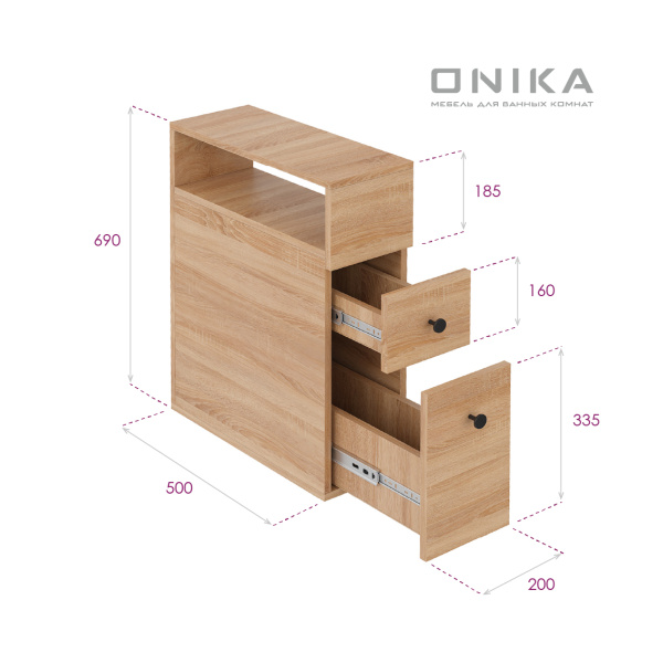 Комод напольный Onika Кроун 20 402002 дуб сомона