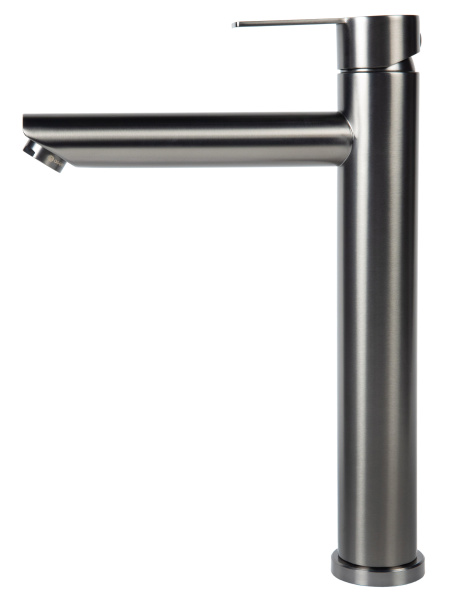 Смеситель для накладной раковины однорычажный высокий оружейная сталь Agger Easy A3112155 матовая