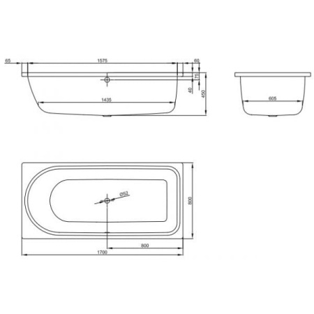 Стальная ванна (170x75) Bette Ocean 8855-000 с шумоизоляцией