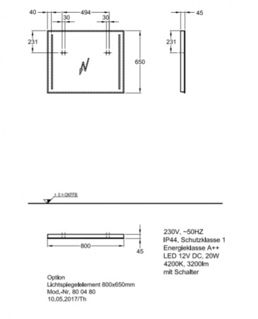 Зеркало Keramag Option 800480000