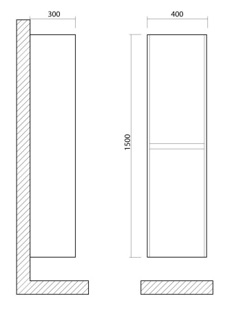 Пенал подвесной Art&max Family-1500-2A-SO-BL Bianco Lucido