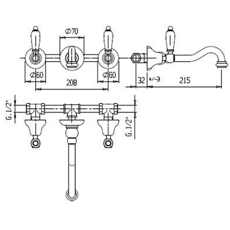 Смеситель для раковины Cezares FIRST-BLS1-03/24-Bi