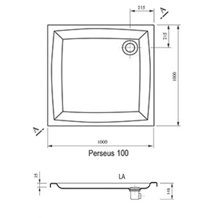 Душевой поддон Ravak Perseus 100 LA A02AA01210
