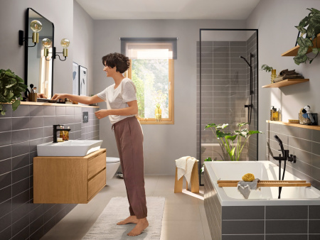 Смеситель для душа однорычажный Hansgrohe Rebris E 72650670 черный матовый