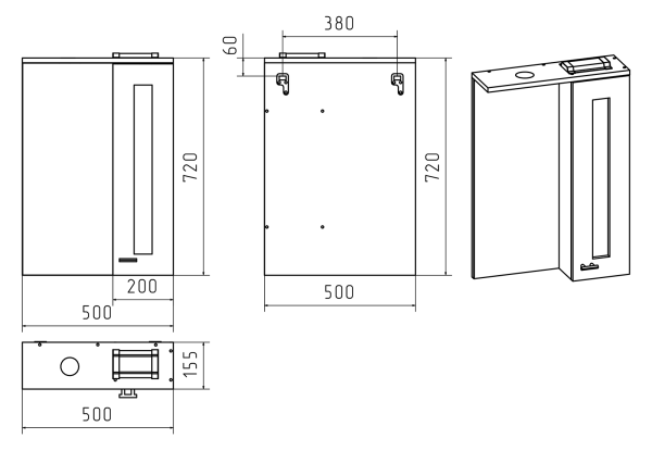 Зеркало-шкаф (50х72) Misty Урал 50 правый Э-Ура-04050-021П