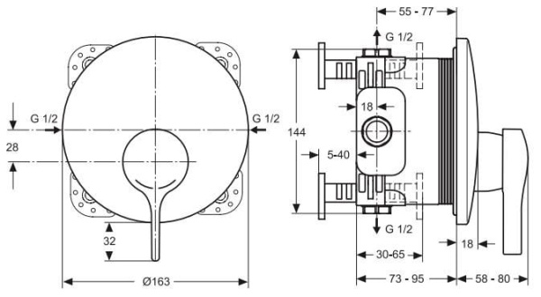 Смеситель для душа IDEAL STANDARD Melange A4719AA