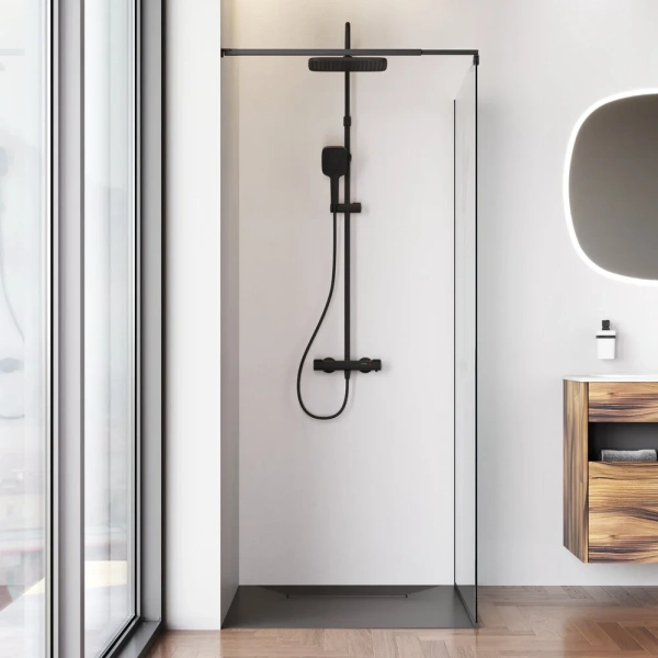 Душевая перегородка 90 см Am.Pm Func W84WI-90-F1-BTE черный