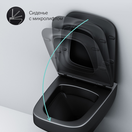 Подвесной унитаз безободковый с сиденьем микролифт Am.Pm Inspire V2.0 C50A1700MBSC
