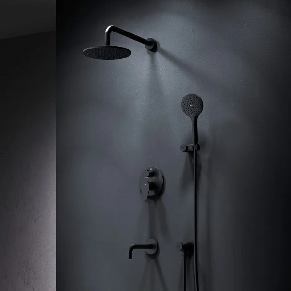 Душевой комплект с изливом Am.Pm X-Joy FB85A3RH32 черный матовый