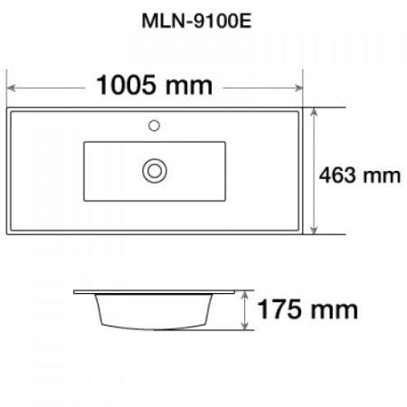 Встраиваемая сверху (101х47)  Melana 9100E-805