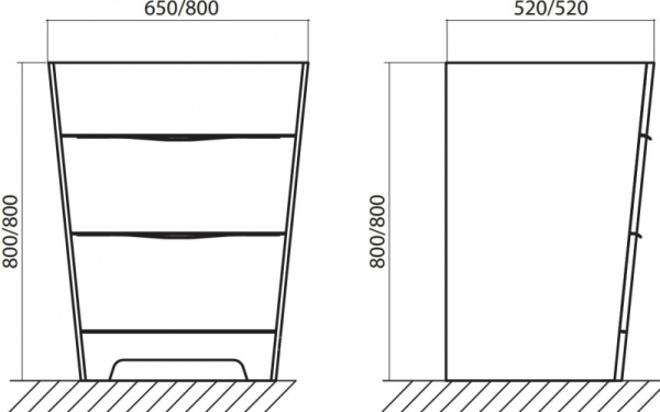 Тумба для раковины BelBagno Piramide PIRAMID-800-2C-PIA-WO