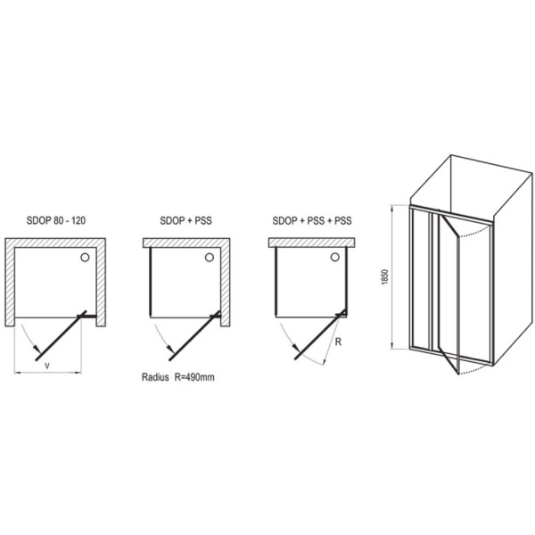 Душевая дверь Ravak Supernova SDOP-70 03V10100Z1