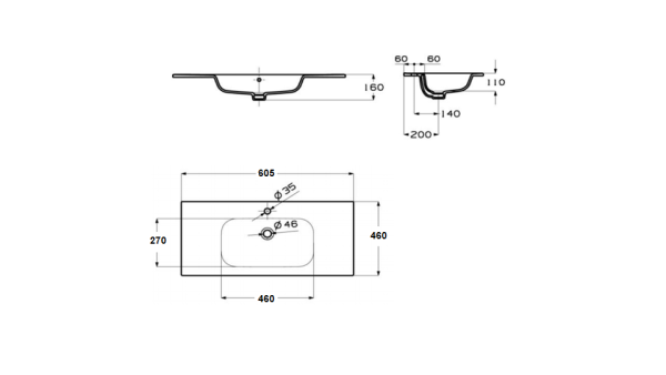 Тумба с раковиной Акватон Римини 60 1A2266K1RN950