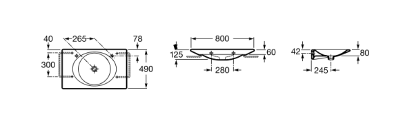 Раковина накладная (80х45) Roca Kalahari 32787800H