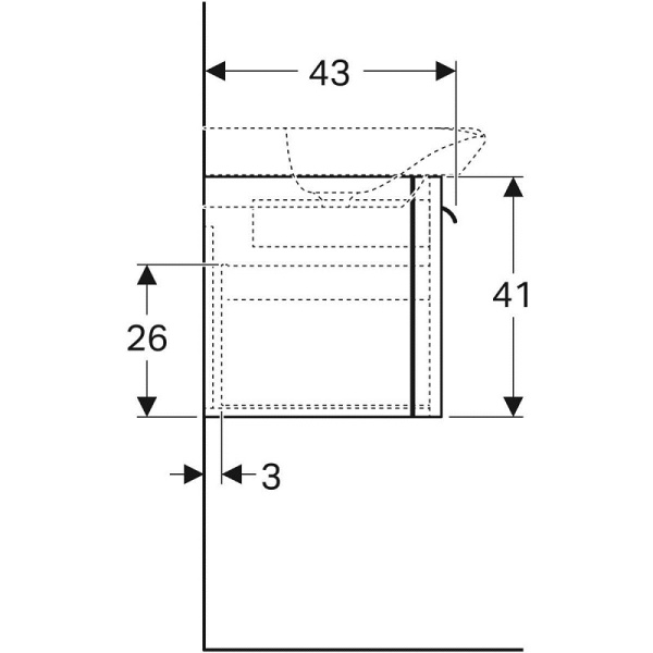 Тумба под раковину Geberit myDay Y824081000+125480600