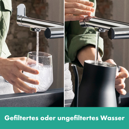 Смеситель для кухни с подключением к фильтру Hansgrohe Aqittura M91 FilterSystem 76804000 хром