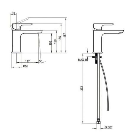 Смеситель для раковины Villeroy & Boch O.Novo TVW10410311061