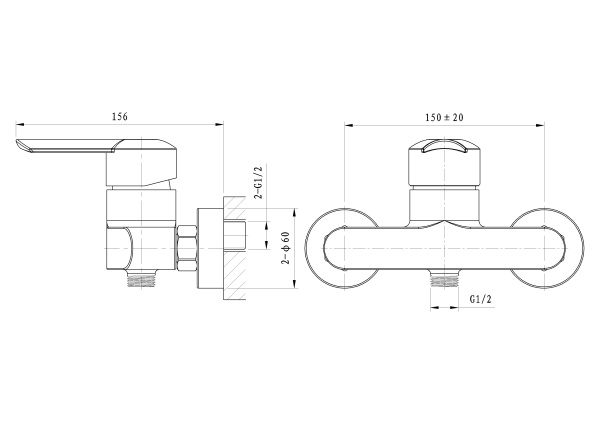 Смеситель для душа WONZON & WOGHAND BAROQUE, хром WW-194101-CR