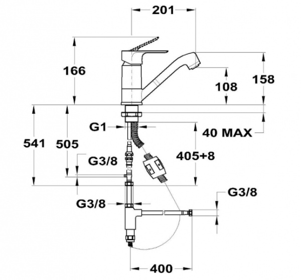 Смеситель для кухни Mofem Trend 2/Trend Plus 152-1563-04/1363-04