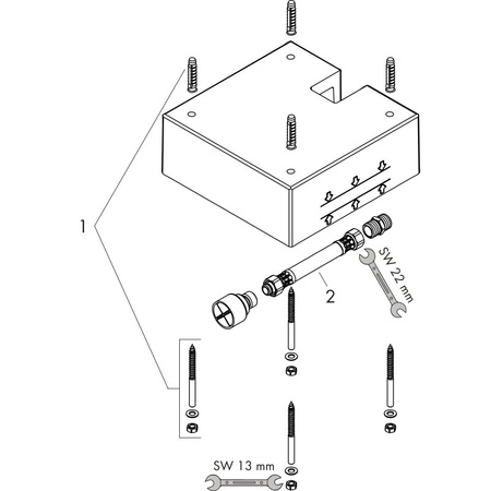 Скрытая часть для верхнего душа Hansgrohe Raindance Air 26471180