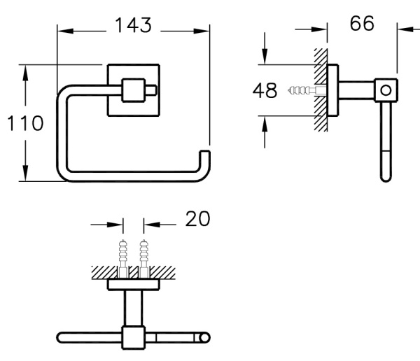 Держатель туалетной бумаги Vitra Q-Line A44997, хром