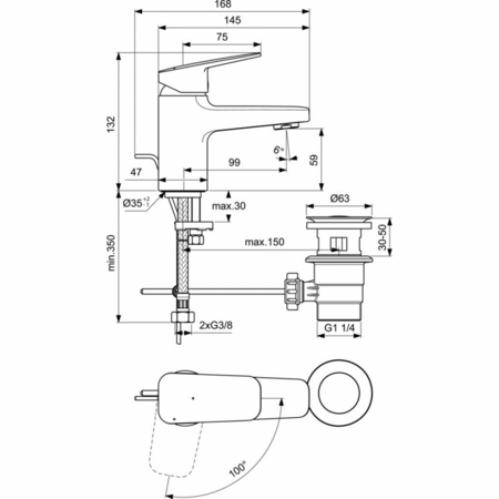Смеситель для раковины Ideal Standard CERAPLAN BD203AA, хром