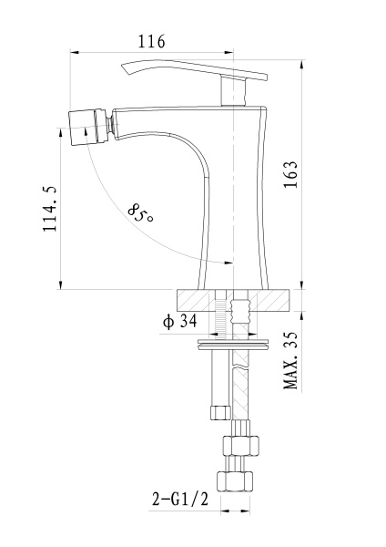 Смеситель для биде WONZON & WOGHAND TRIUMPH, хром WW-565001-CR