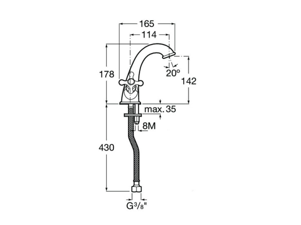 Смеситель для раковины Roca Carmen 5A3B4BC00
