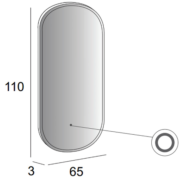 Зеркало с подсветкой (65х110) Cezares 45096
