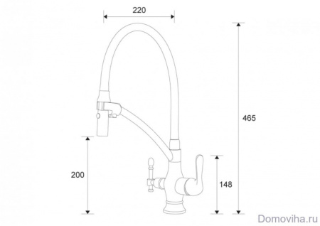 Смеситель для кухни с подключением к фильтру Zorg  ZR 347-8 YF хром/черный