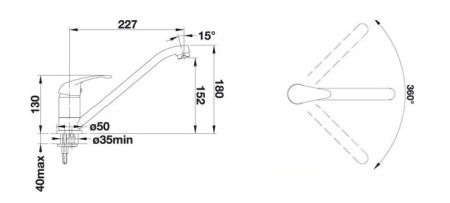 Комплект Blanco RIONA 45 (антрацит) + DARAS (хром) 521396D1