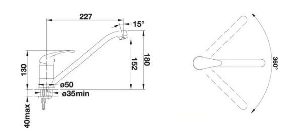 Комплект Blanco RIONA 45 (жасмин) + DARAS (жасмин) 521399D2
