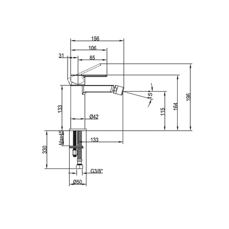 Смеситель для биде Villeroy & Boch Architectura TVB10300100061