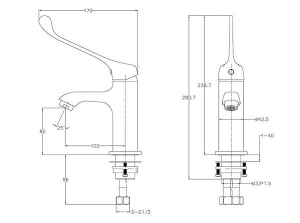 Смеситель для раковины Arrow AG4005 Смеситель для раковины Arrow AG4005