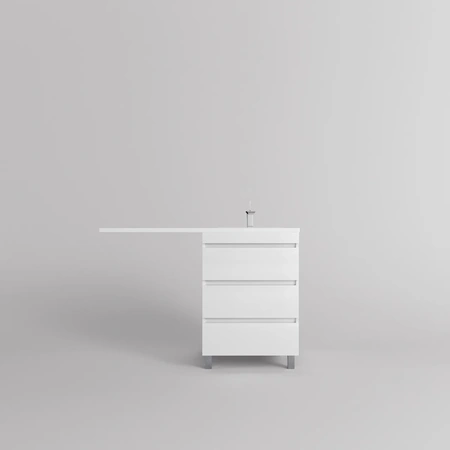Тумба под стиральную машину напольная без раковины Style Line Даллас Леон СС-00002439 белый глянец
