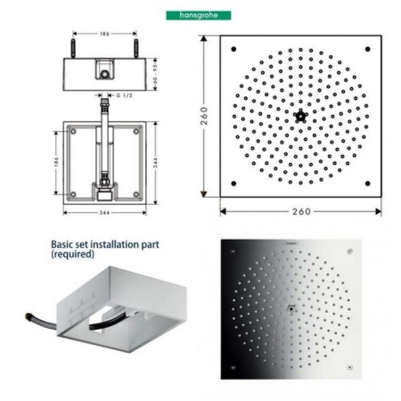 Верхний душ Hansgrohe Raindance Air 1 jet EcoSmart 26481000 хром
