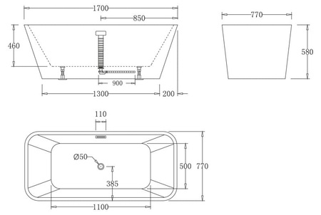 Ванна акриловая BelBagno BB60-1700