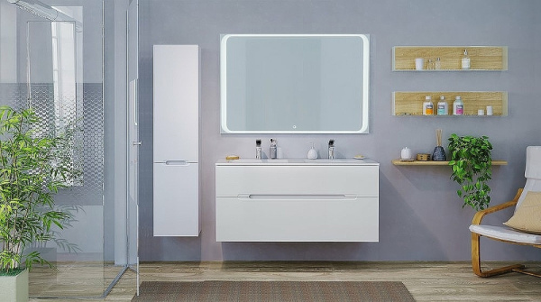 Тумба под раковину Jorno Modul 120  Mоl.01.122/P/W