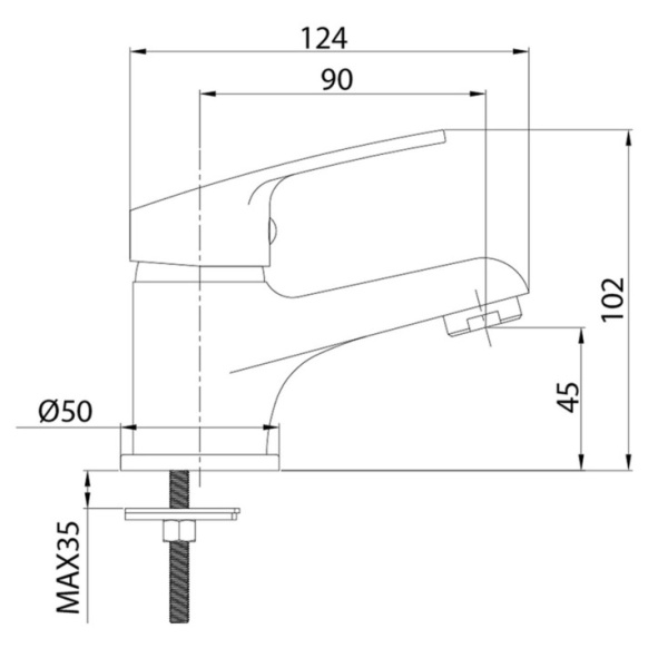 Смеситель для умывальника Milardo Simp (SIMSB00M01)