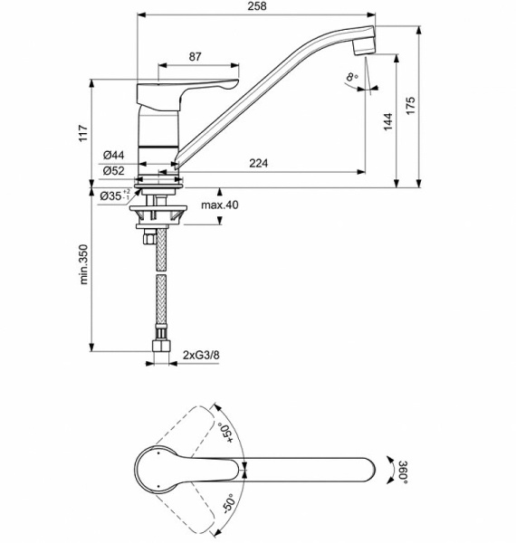 Смеситель для кухни Ideal Standard Alpha BC490AA
