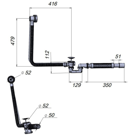 Слив-перелив AM.PM W90A-1000-OFL